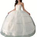 New Hot Sell 4 Hoops Big White Petticoat Super Fluffy Crinoline Slip Underskirt For Wedding Dress Bridal Gown In Stock