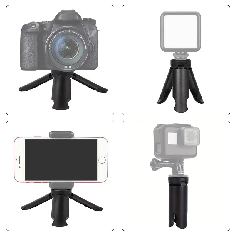 Mini Tripod Stand With 1/4'' Screw For DJI Pocket 3 Gopro Camera Video Vlog Grip Fill Light Phone Gimbal Portable Desk Tripod