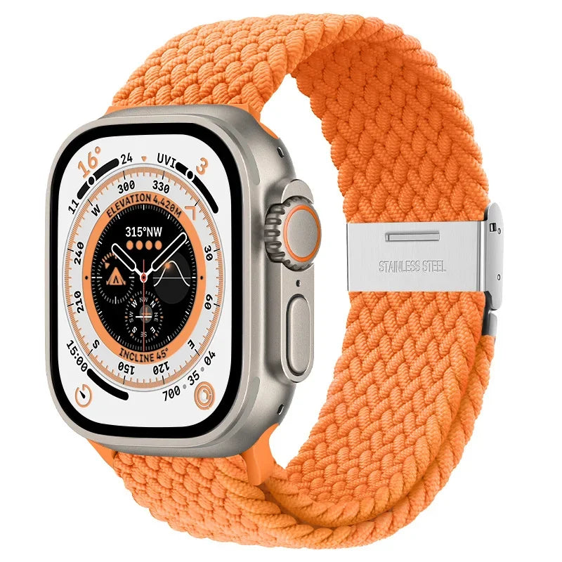 Braided solo loop strap For Apple watch band 44mm 40mm 45mm 41mm 42mm Nylon correa bracelet iWatch series 8 9 4 5 SE 6 7 Ultra 2