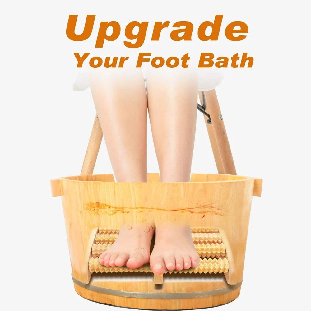 5 Row Wooden Foot Massage Roller Acupressure Trigger Point Relax Pain Stress Relief Shiatsu Roller Foot Massager Care Tools