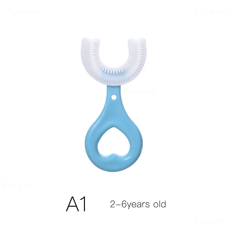 Children U-Shape Toothbrush 360-Degree Oral Cleaning Kids Tooth Brush Soft Million Nano Bristle Silicone Baby Finger Teether