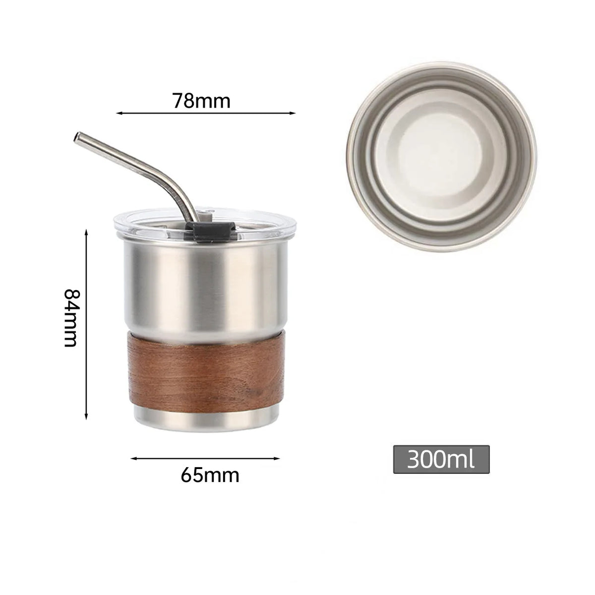 National Emblem of Saudi Arabia Logo Stainless Steel Cup Beer Mug with Lid wood 300ml Outdoor Camping Coffee Mug Includes straw