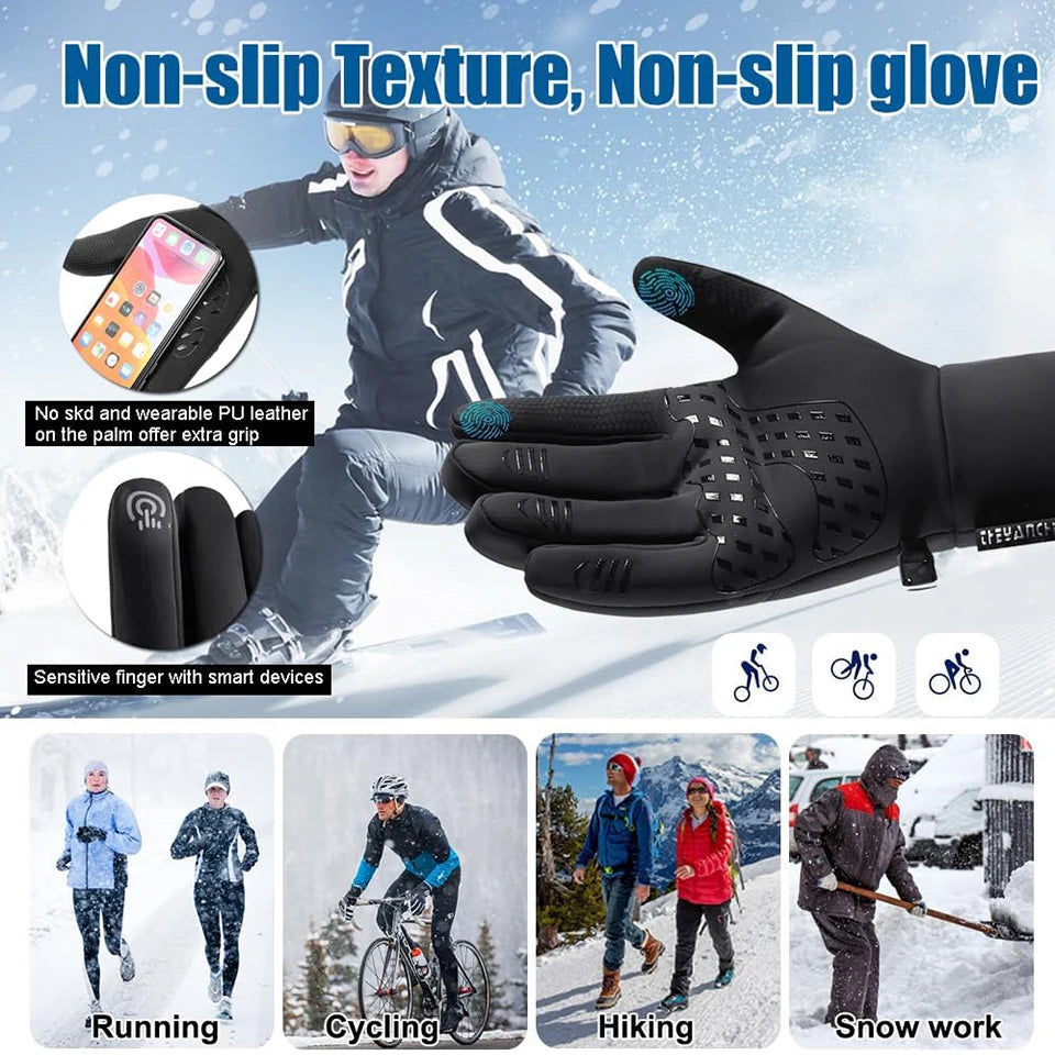 GTUBIKE New Winter Warm Gloves Windproof Waterproof Touchscreen Gloves Outdoor Sports Running Cycling Fishing Skiing Glove
