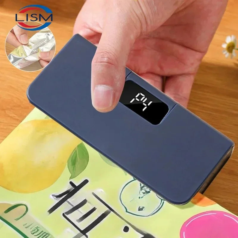 Mini Heat Sealer Plastic Bag Heat Sealing Machine Rechargable Plastic Storage Package Sealer Handheld Clip Bag Food Heat Sealer