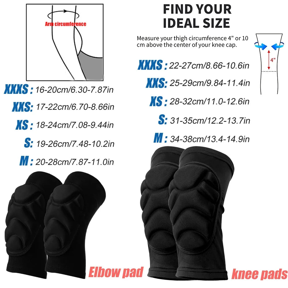 GOMOREON 1Pair Thick Sponge Kids Knee Pads Elbow Sleeves Guard Collision Avoidance Sport Protective Kneepad Skate Soccer Cycling