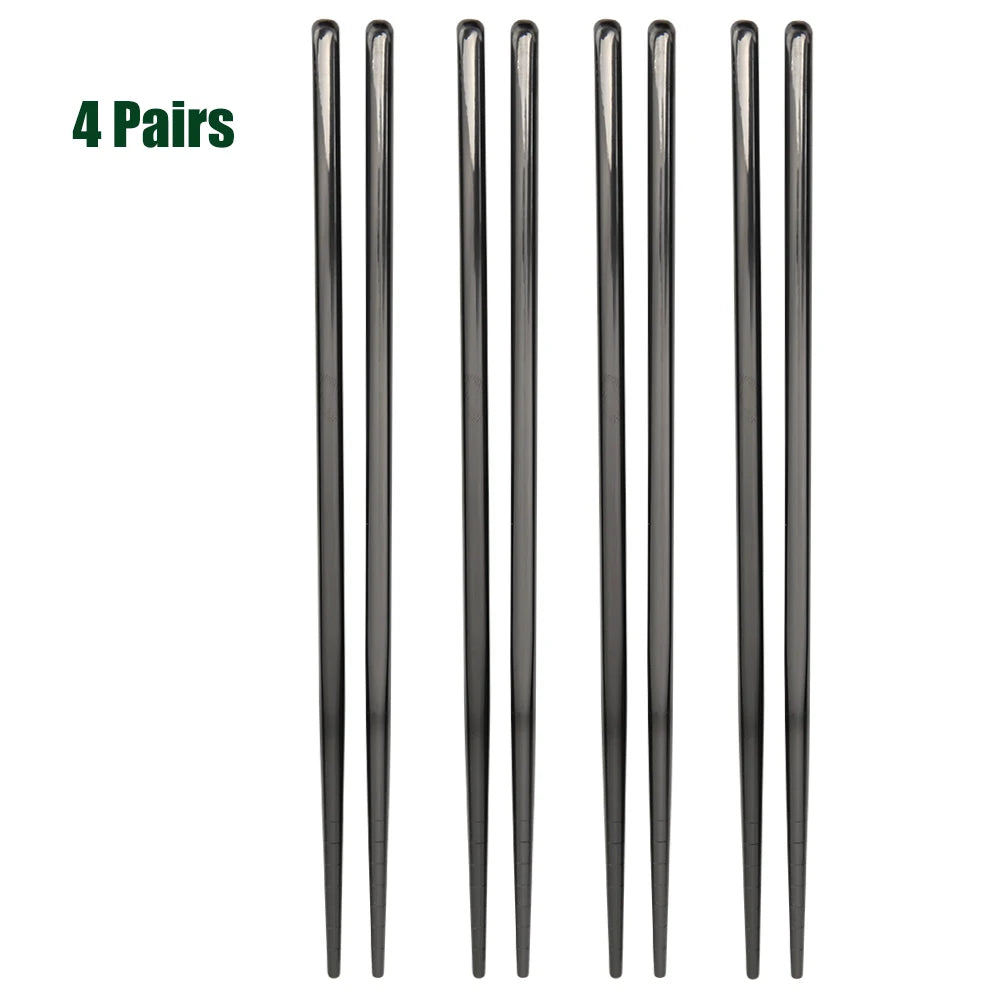 1-5 Pair Stainless Steel Chopsticks Metal Chop Sticks Tableware Silver Gold Multicolor Wedding Party Festival Supplies