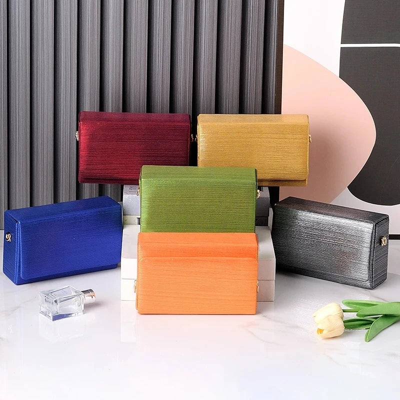 Orange Square Bag PU Fashion Purses and Handbags Luxury Designer Side Shoulder Bag Woman Brand Cell Phone Wallets High Quality