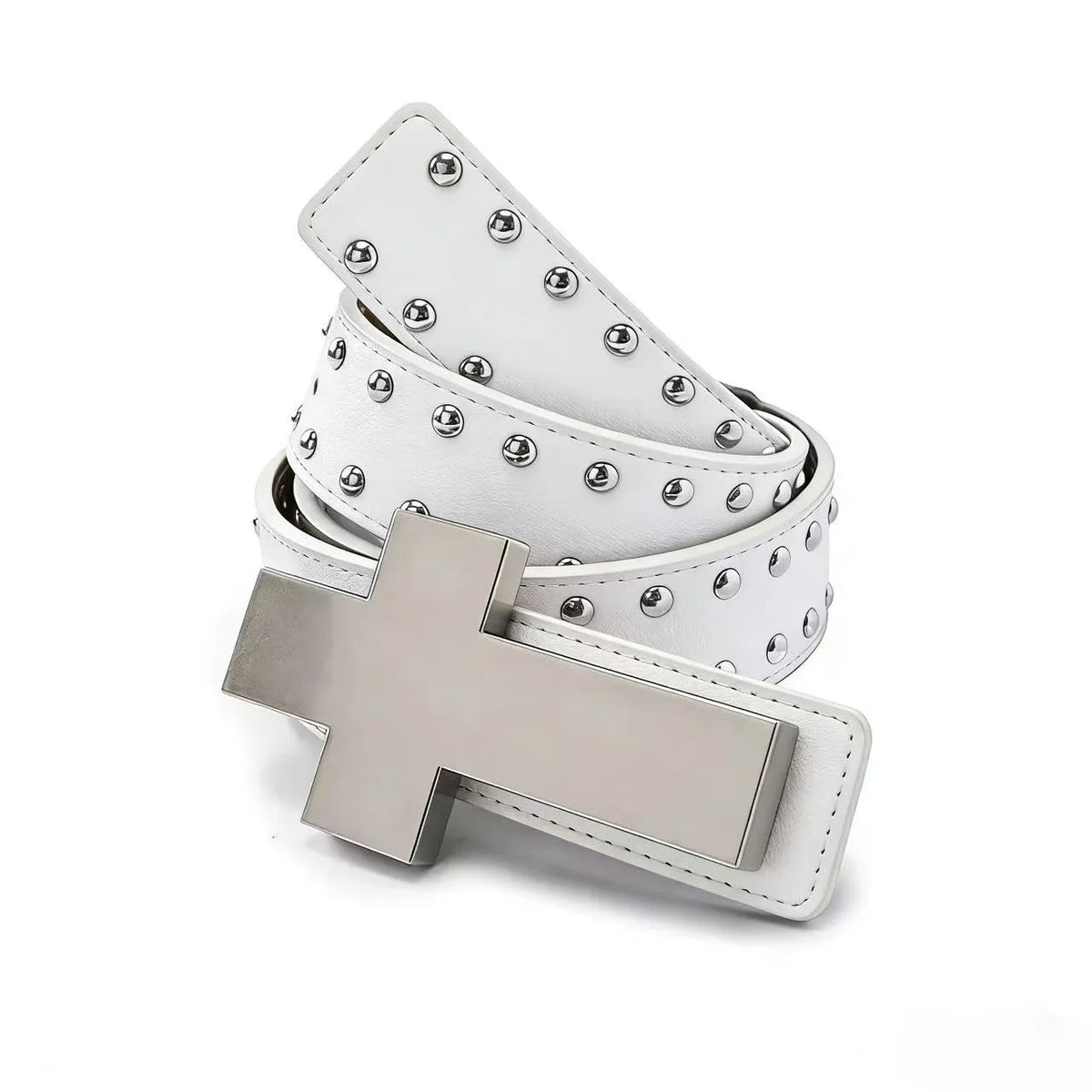Punk Cross Belt for Men Women, Y2K Gothic Rivet Studded Belt, Hip Hop Streetwear Waist Belt for Jeans