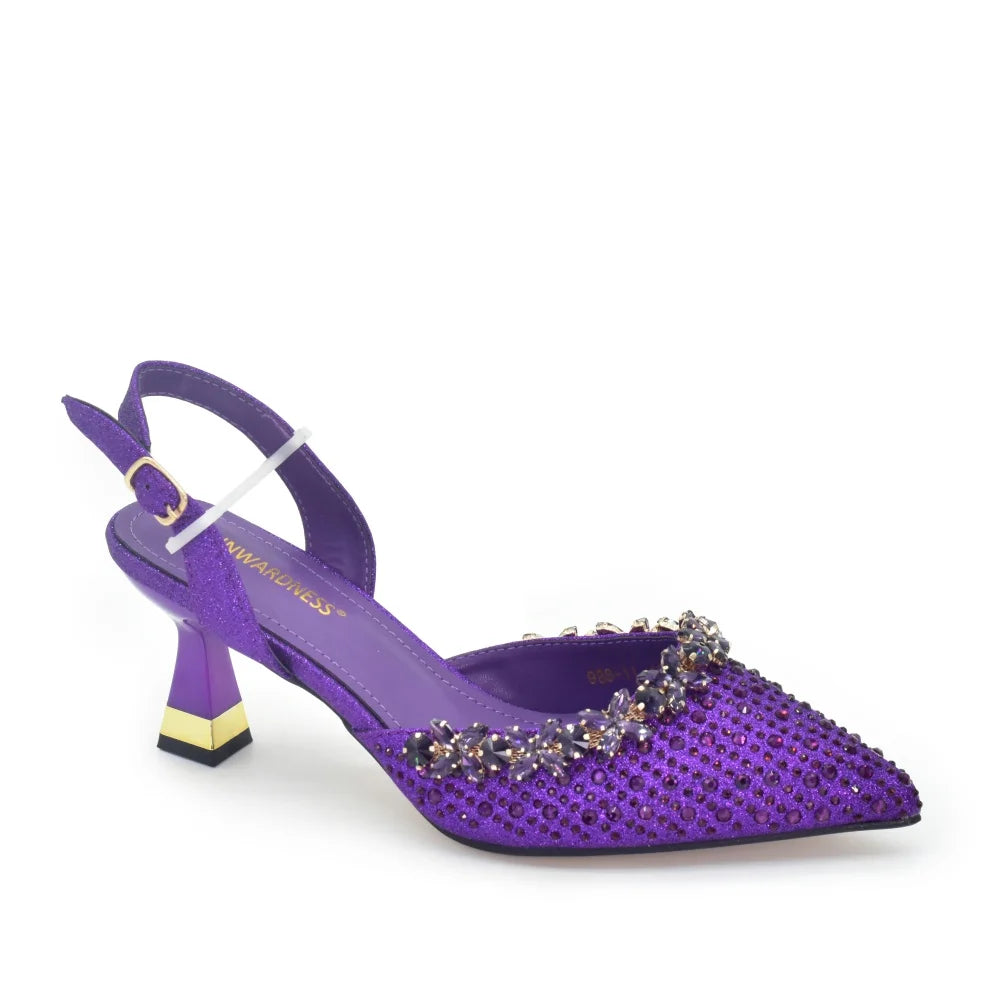 Latest Design Women Nigerian Italian Shoes and Bags Set Decorated with Rhinestone Shoes for Women and Bag 2026 Designer Luxury