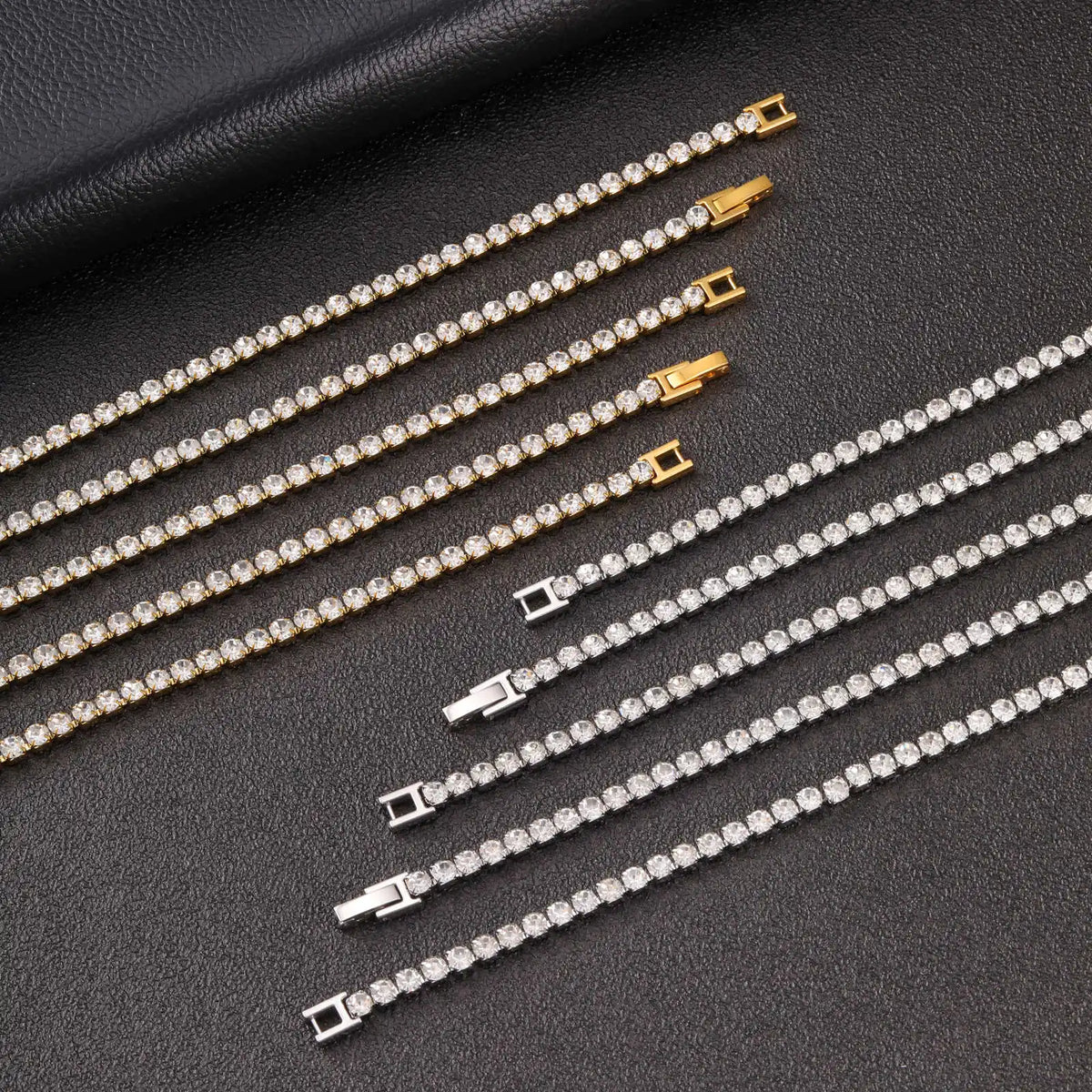 Hip Hop Tennis Chain Necklace for Men,4mm Stainless Steel Zircon Chokers,Luxury Rock Punk Jewelry Gift for Husband Dad Son