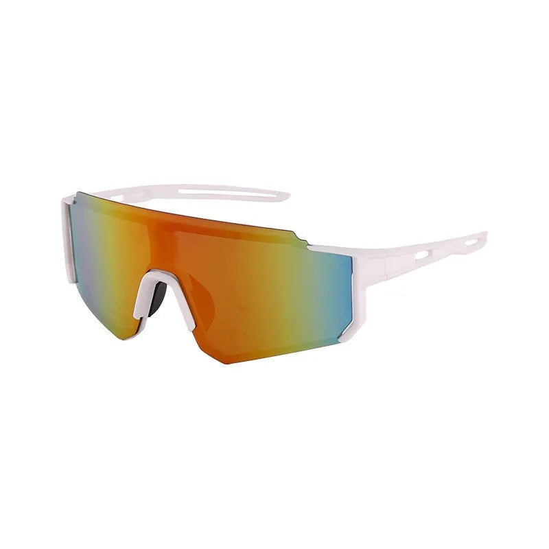 New Integrated Large Frame Colorful Bicycle Riding Sunglasses, Outdoor Sports Hiking Skiing Windproof Sunglasses