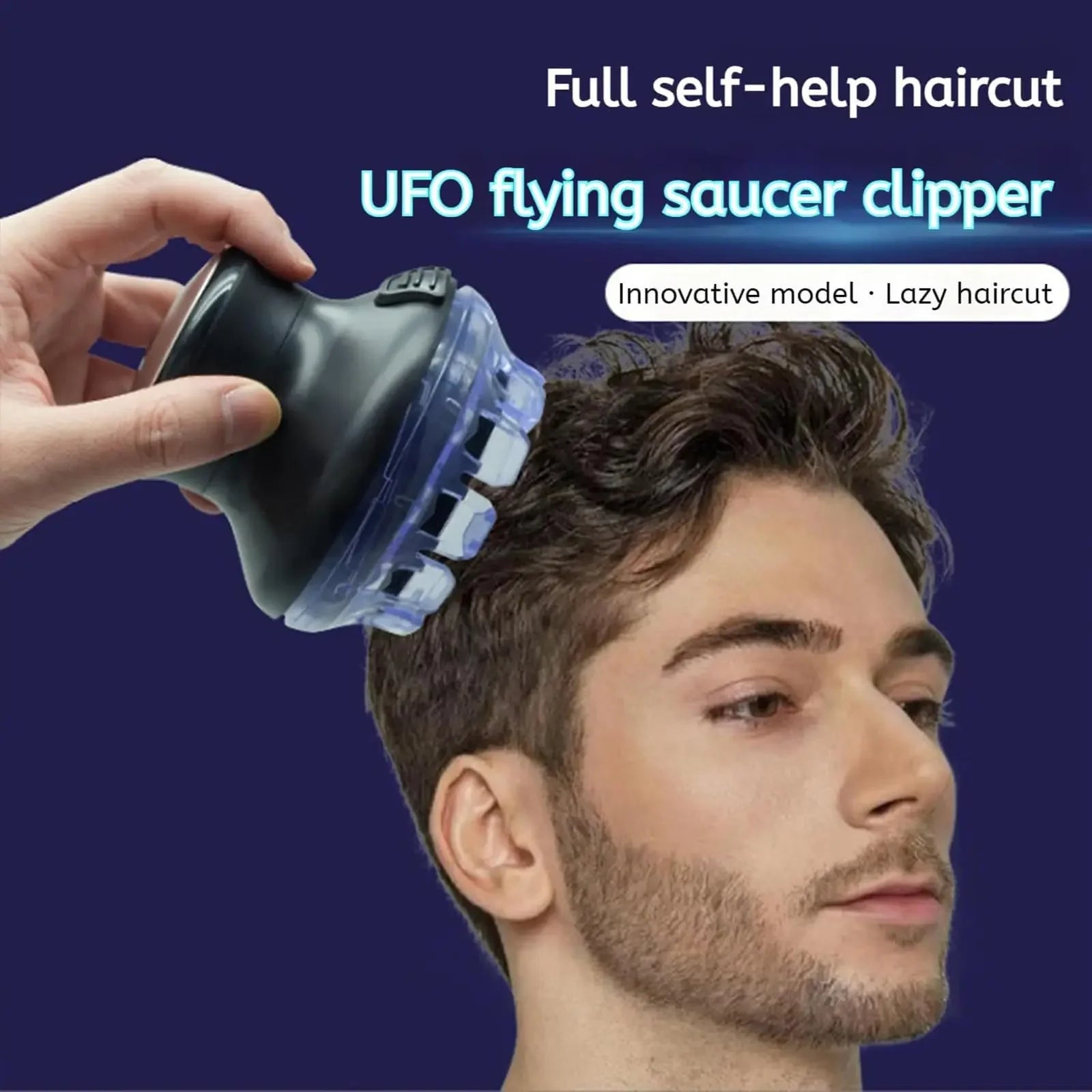 TINSOL Round Quick Haircut Wireless Round Hair Clipper with LED Display and Length Adjustable 3-12mm Self Haircutting Kit