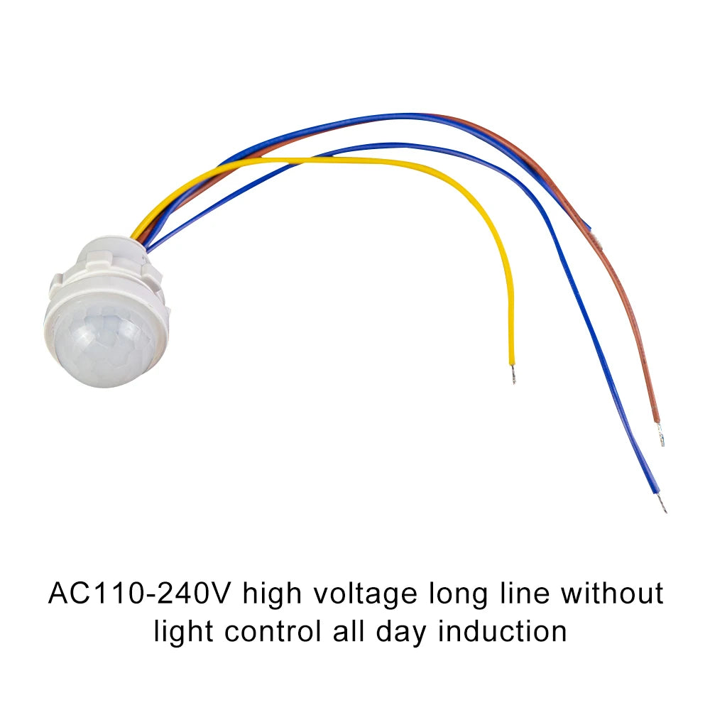 AC110-240V DC12-24V Automatic Sensor Light Switch LED PIR Infrared Motion Sensor Detection Night Light Indoor Outdoor