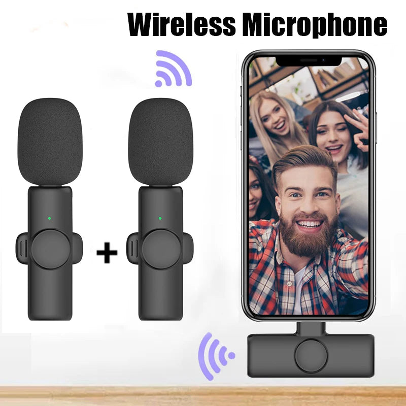 New Portable Wireless Lavalier Microphone Audio Video Recording Mini Microphone for iPhone Laptop Android Live Gaming Mic
