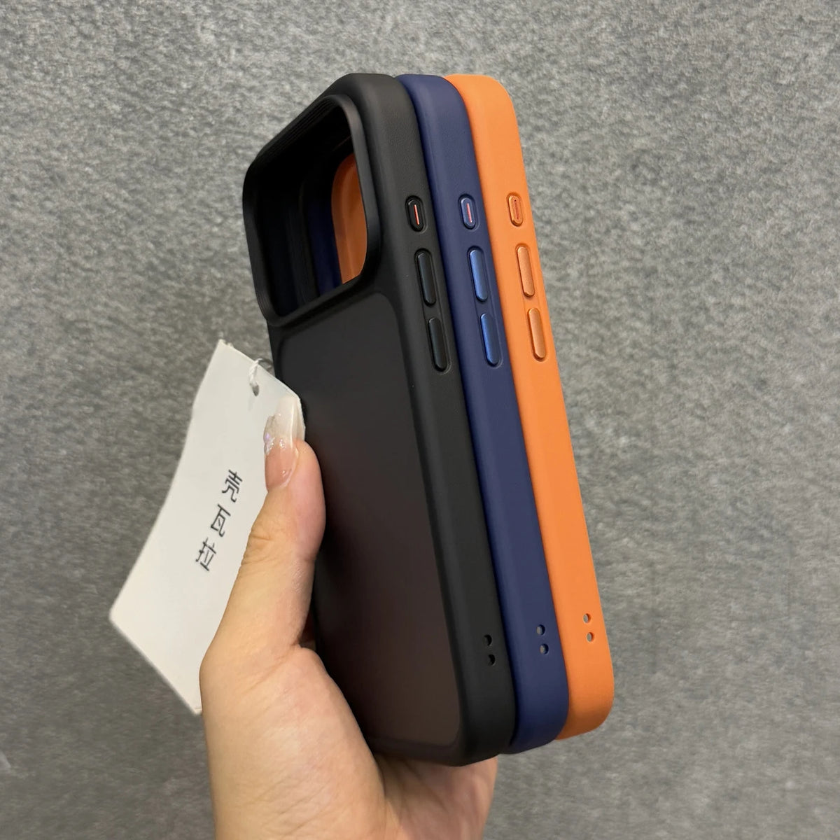 Luxury Orange Matte Transparent Phone Case For iPhone 17 18 Pro Max 17 18Pro Metal Buttons Skin Feel Shockproof Protective Cover