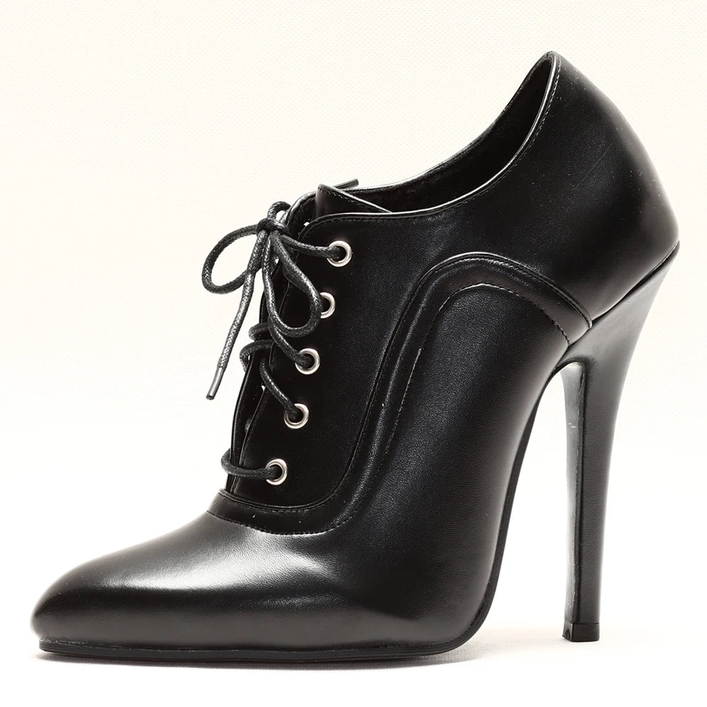 14CM Stiletto High Heel Unisex Oxford Vintage Fetish Pump Plus Size Shoes Party Shoes Size36-46 In Stock
