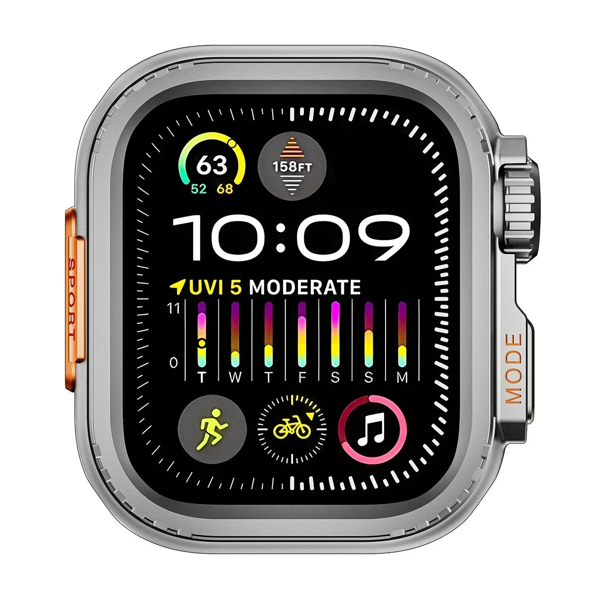 45MM 44MM Metal Watch Case For Apple Watch Series 9 8 7 5 6 4 SE 45mm Sport Change To Ultra Protection Bumper Cover