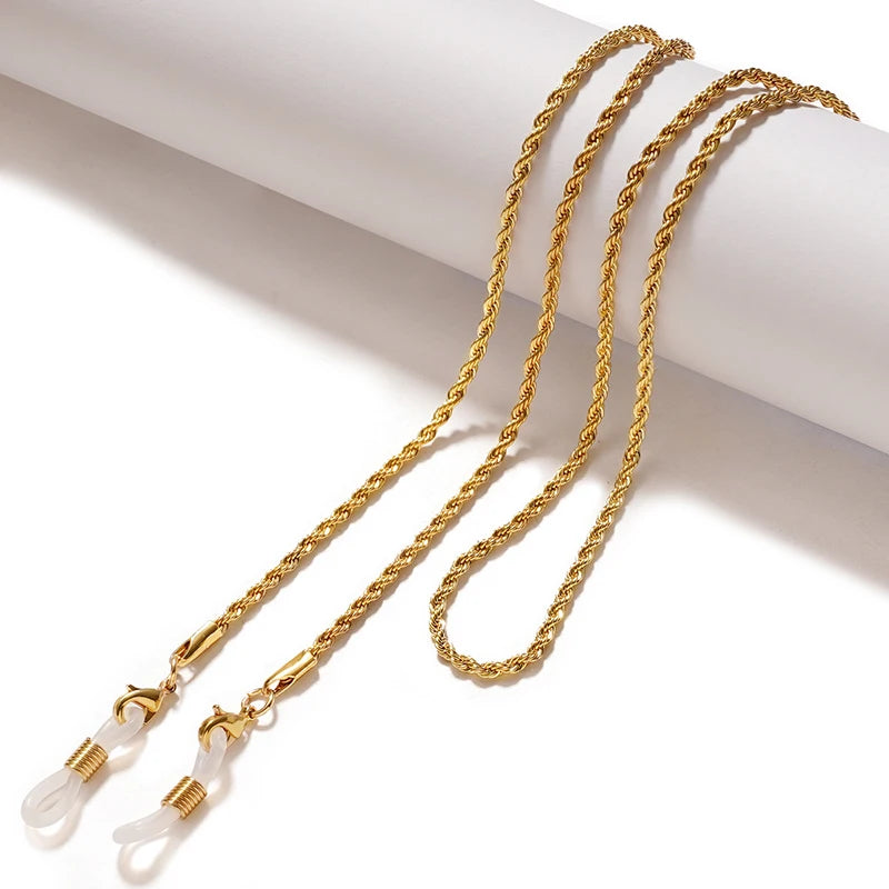 Fashion Reading Glasses Chain for Women Metal Sunglasses Cords Eyeglass Lanyard Hold Straps Eyewear Retainer