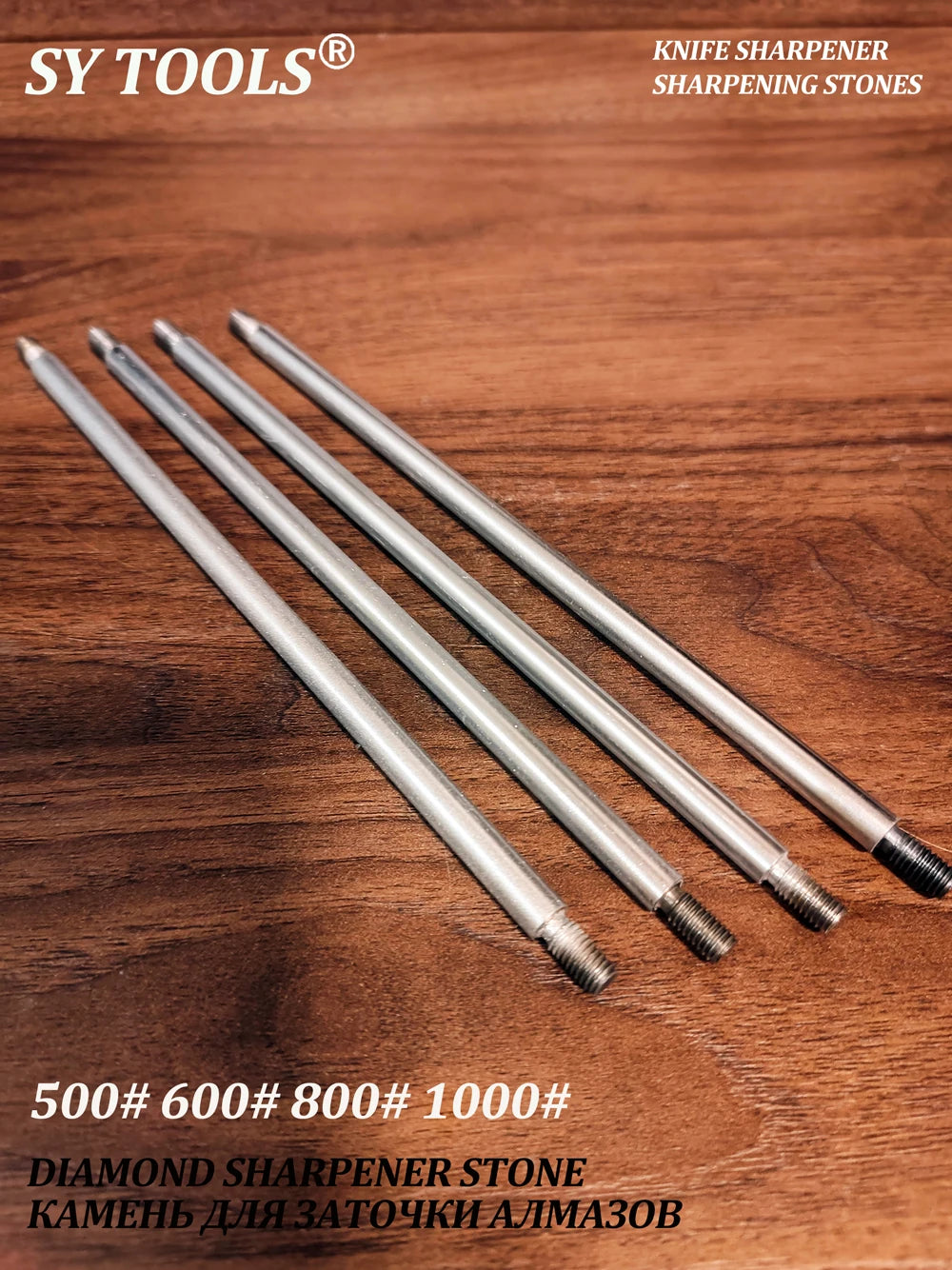 160mm Industrial Diamond Sharpening Rod | 6mm Dia | M5 Dual Thread | 11-Grit (80#-3000#) for Knives/Tools