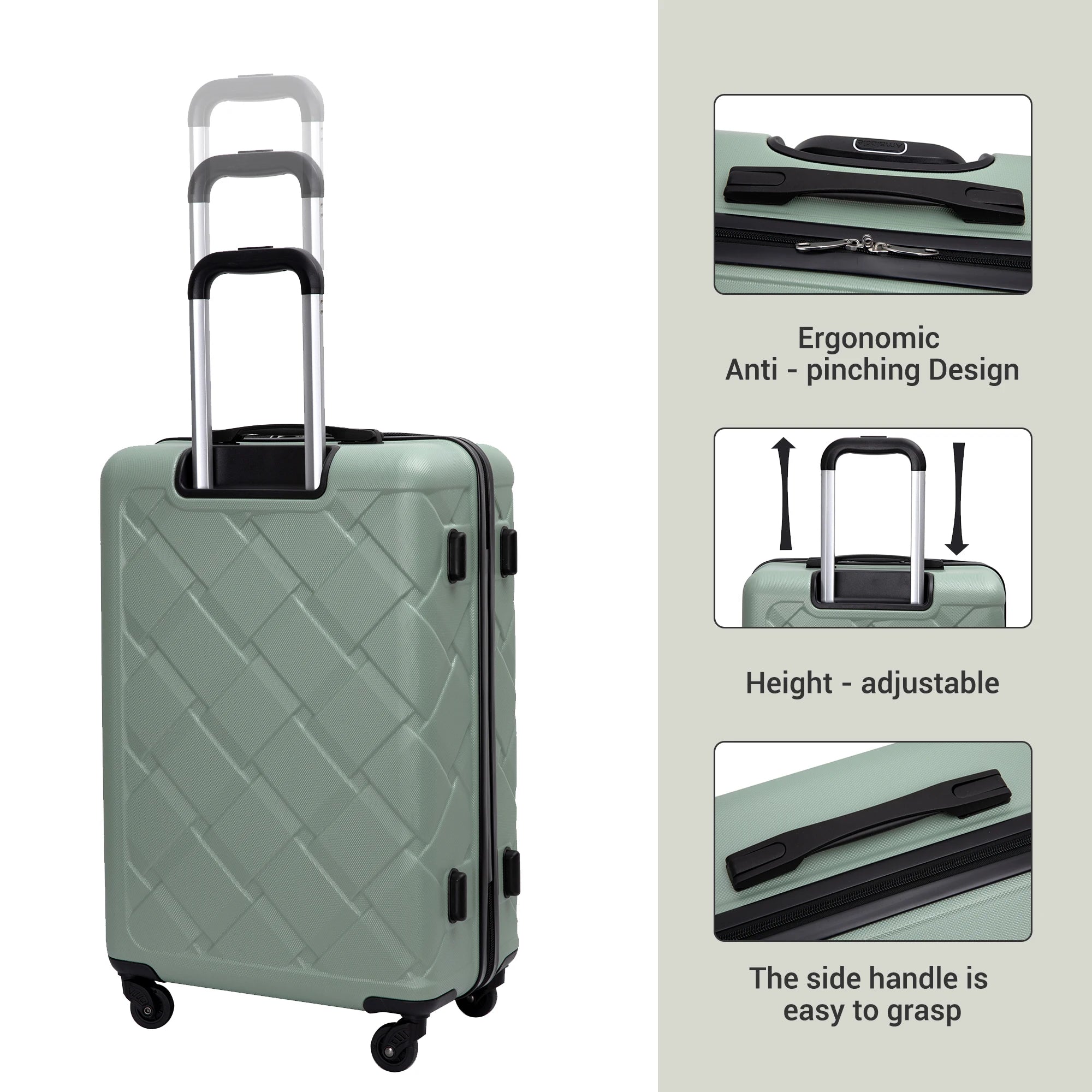 Luggage Sets 3 Piece, Suitcases with Double Spinner Wheel,Suitcase Set ABS Hard Case Luggage with Travel Duffle Bag