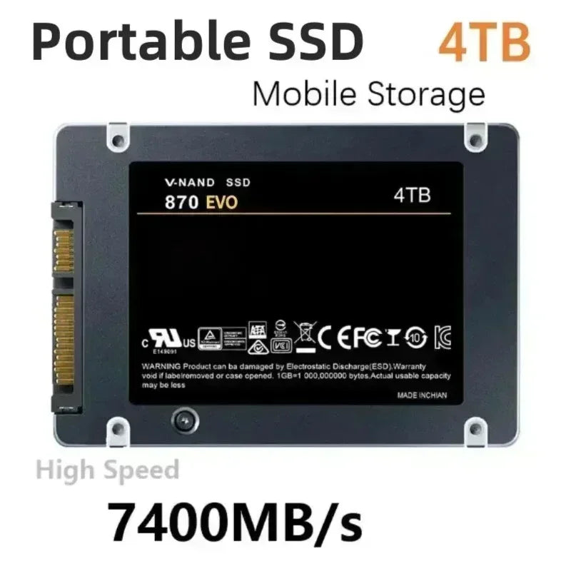 870 EVO SSD Solid State Disk 1TB/2TB/4TB Internal Hard Drive Sata3 2.5 Inch for Laptop Microcomputer Desktop