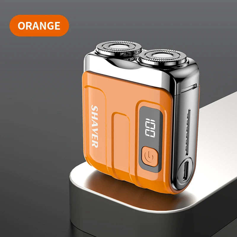Mini Electric Smart Shaver Household Car Shaver Digital Display Dual Blade Rechargeable Shaver Powerful Beard Trimmer Tool