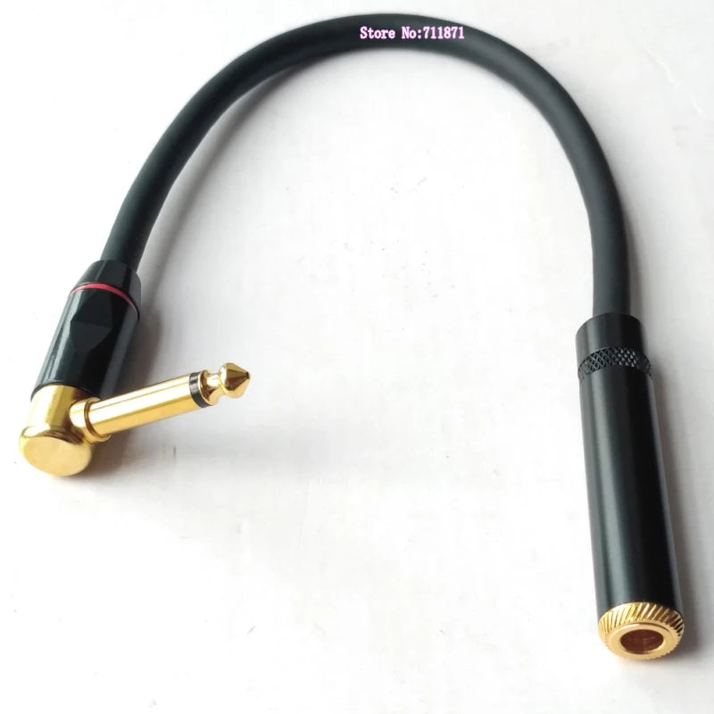 Right Angle Elbow Male Female TS TRS 6.35 Extension Cable Cord gold plating Stereo 6.35 Male to Male Adapter Line Wire 6.35 M F