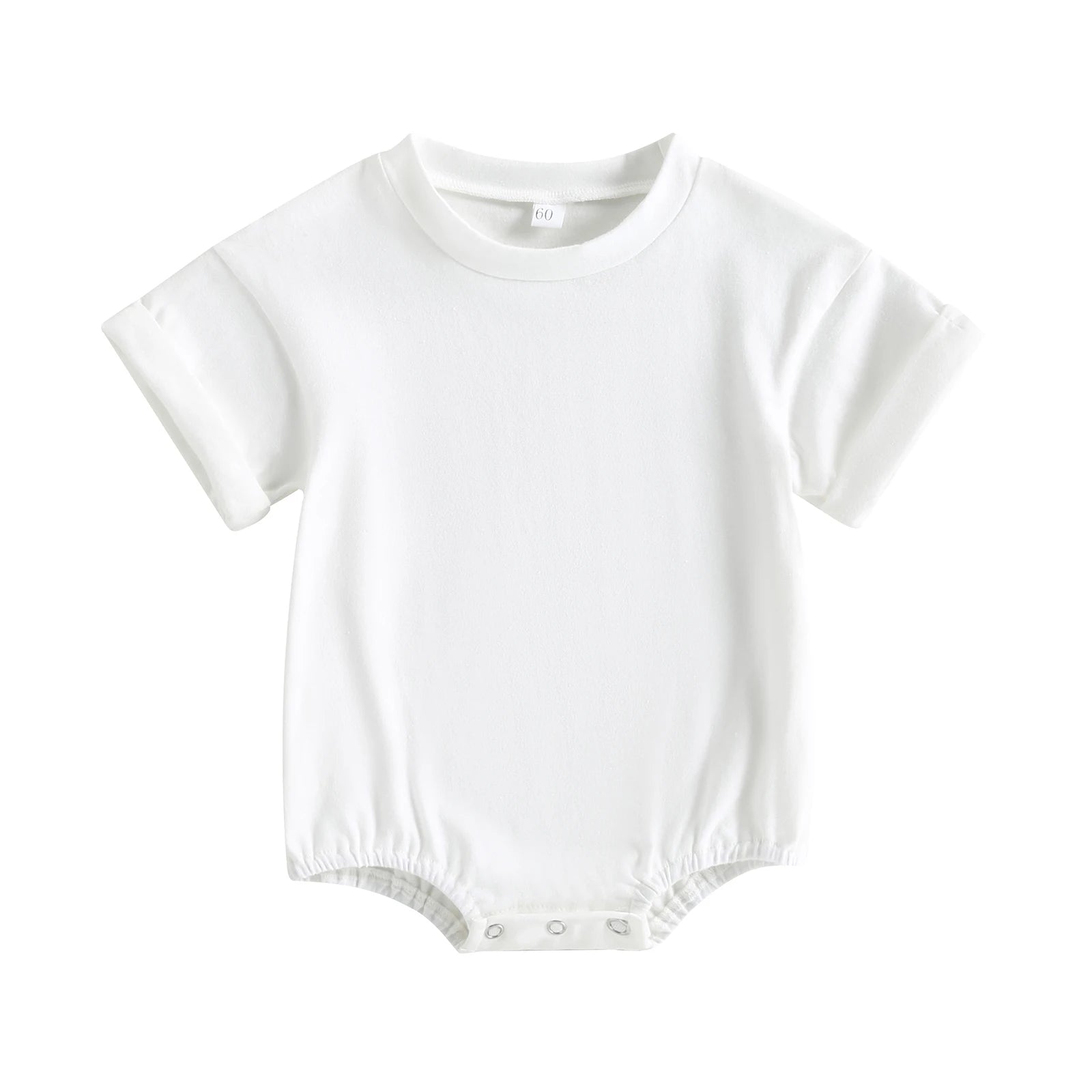Citgeett Summer Infant Baby Boys Girls Bodysuit Short Sleeve Solid Color Jumpsuit Solid Casual Clothes