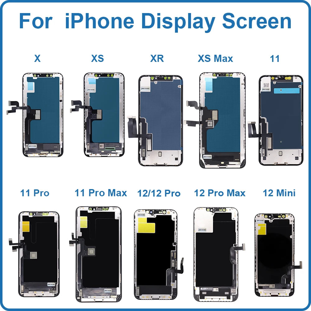 AAA+ OLED For iPhone X XR XS Max LCD Incell For iPhone 11 12 13 14 Pro Max 13 Mini 14 Plus LCD Display Screen Digitizer Assembly