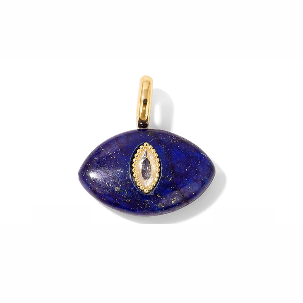 Fatima Hamsa Hand Evil Eye Pendant Lapis Lazuli Amethysts Rose Quart Natural Stone Charm For Making Necklace Bracelet Accessorie