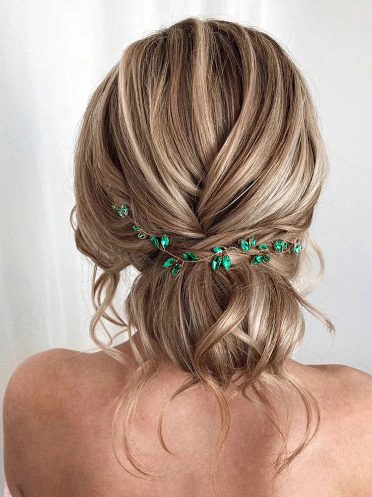 Women Rhinestone Hair Vine Stylish Hair Jewelry Handmade Prom Hair Ornaments Wedding Bridal Hair Accessories for Party Headband