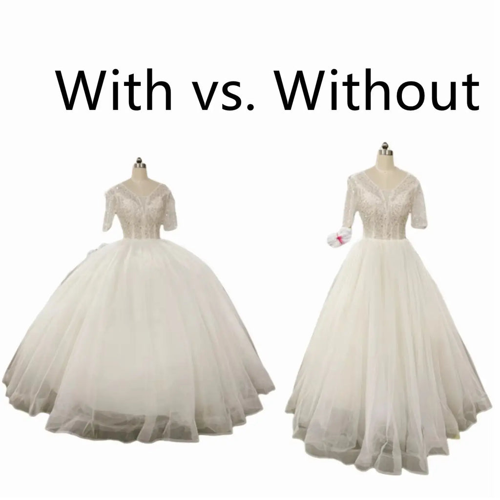 New Hot Sell 4 Hoops Big White Petticoat Super Fluffy Crinoline Slip Underskirt For Wedding Dress Bridal Gown In Stock