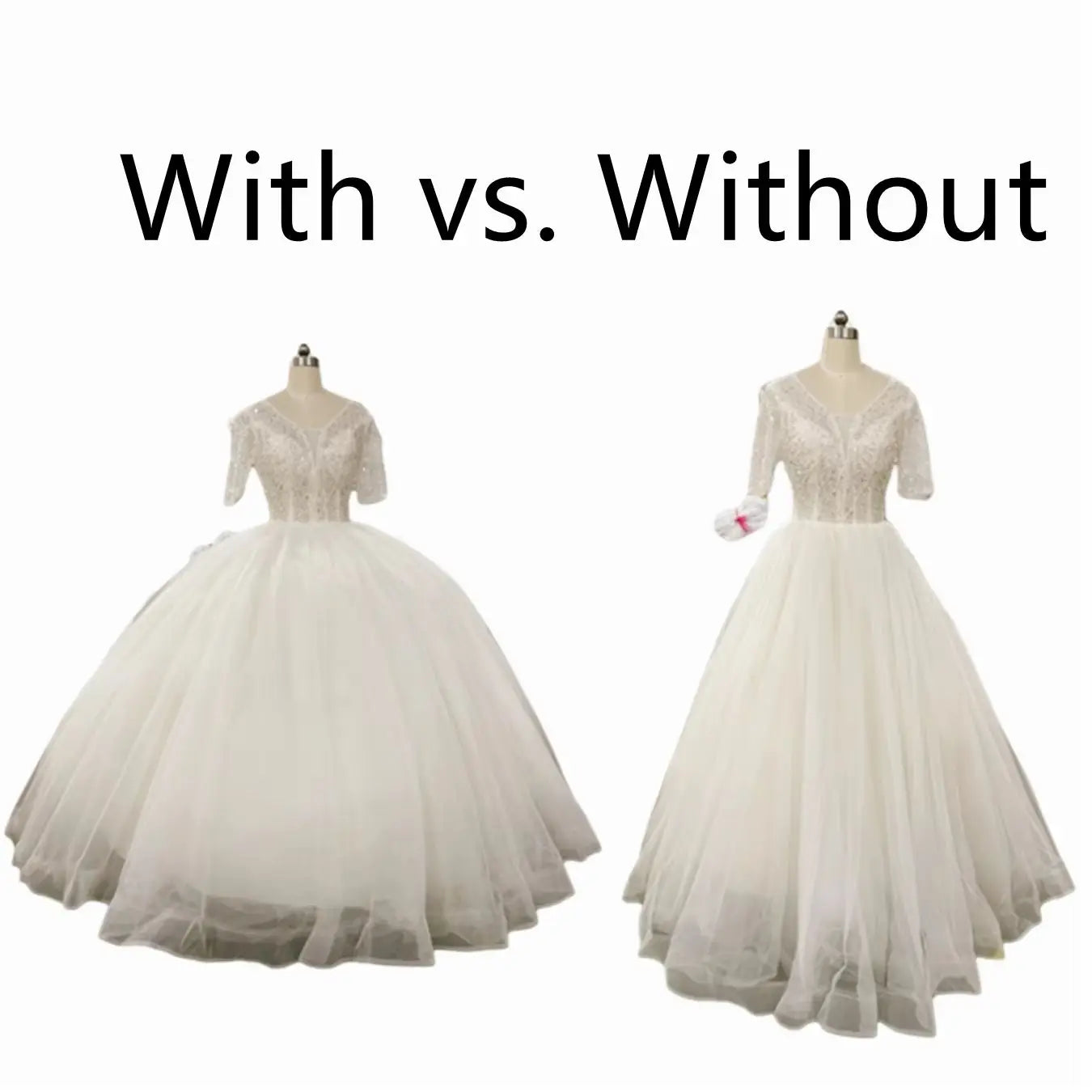 New Hot Sell 4 Hoops Big White Petticoat Super Fluffy Crinoline Slip Underskirt For Wedding Dress Bridal Gown In Stock