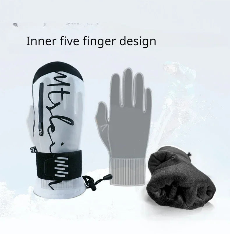 New Men Women Ski Snowboard Gloves Inside Wrist Guards Waterproof Warm Waterproof Wrist Guards Winter Gloves