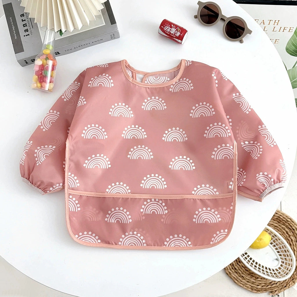 Waterproof Full Sleeve Baby Bibs Children Apron Long Sleeve Feeding Smock Kids Eating Breastplate Infant Scarf Clothing