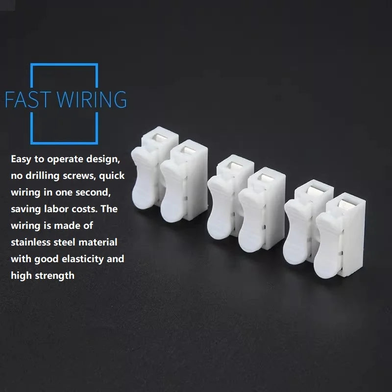 Quick Wire Connectors 1P 2P No Soldering Required Spring Clamp Cable Terminals Screwless Terminal Block for Electronics