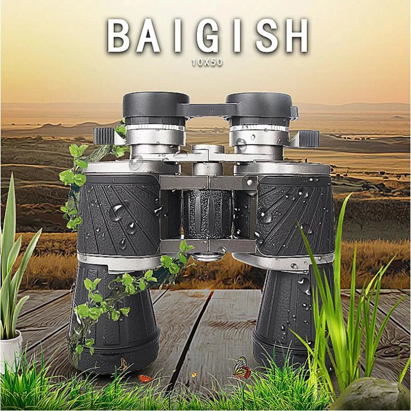 Baigish 10x50 High Powered Binoculars for Adults Compact Binoculars with Carrying Bag for Bird Watching Hunting Camping Travel