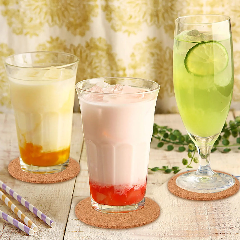 40/1pcs Non-Slip Cork Coasters Natural Round Wooden Cup Mat Heat Insulation Pads Table Decoration Drinks Tea Coffee Holder Cork