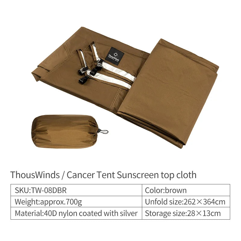 Thous Winds CNC Family Camping Tent Accessories Outdoor Camp Tent 20D Ripstop Nylon Both Side Silicon Lightweight Tents