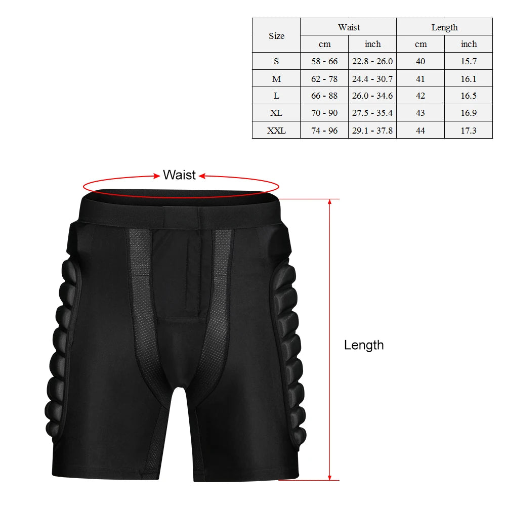 Tomshoo Hip Butt Protective Padded Shorts Armor Hip Safe Shorts Snowboarding Skating Skiing Ride Hip Protection Shorts Men Women