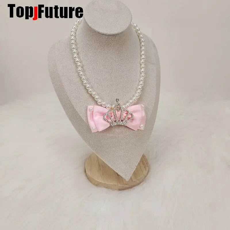 Subculture Spice Y2K Harajuku Gothic Mars Gal Women Gorgeous Crown Pearl Party Lolita Cosplay Punk Necklace Girl Collar