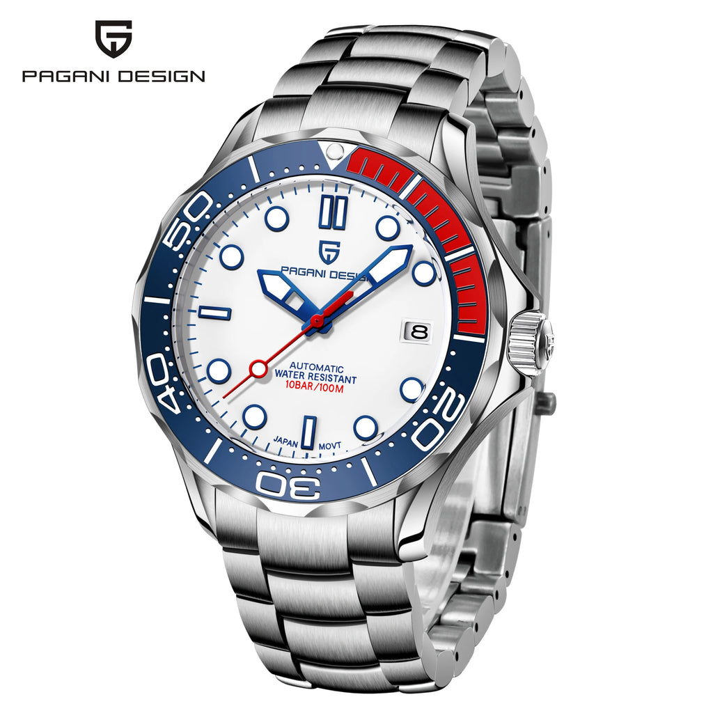PAGANI DESIGN Men's Watches Mechanical Automatic Watch Sport Ceramic Bezel Luminous Stainless Steel Waterproof Top Watch for Men