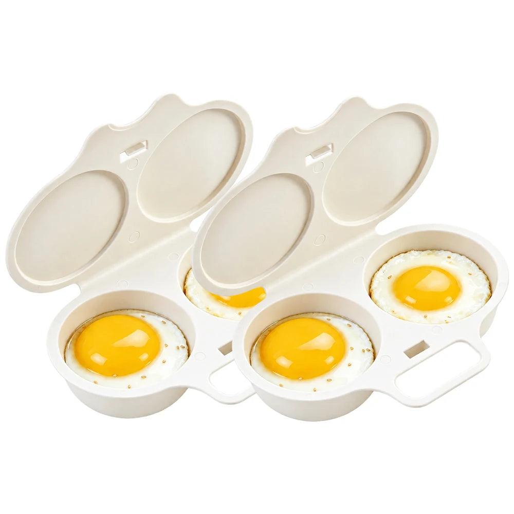 Aoifn Food Grades Plastic Microwave Egg Cooker Heat Resistant Kitchen Cooking Mold Egg Fryer Easy To Clean Steamed Egg Box