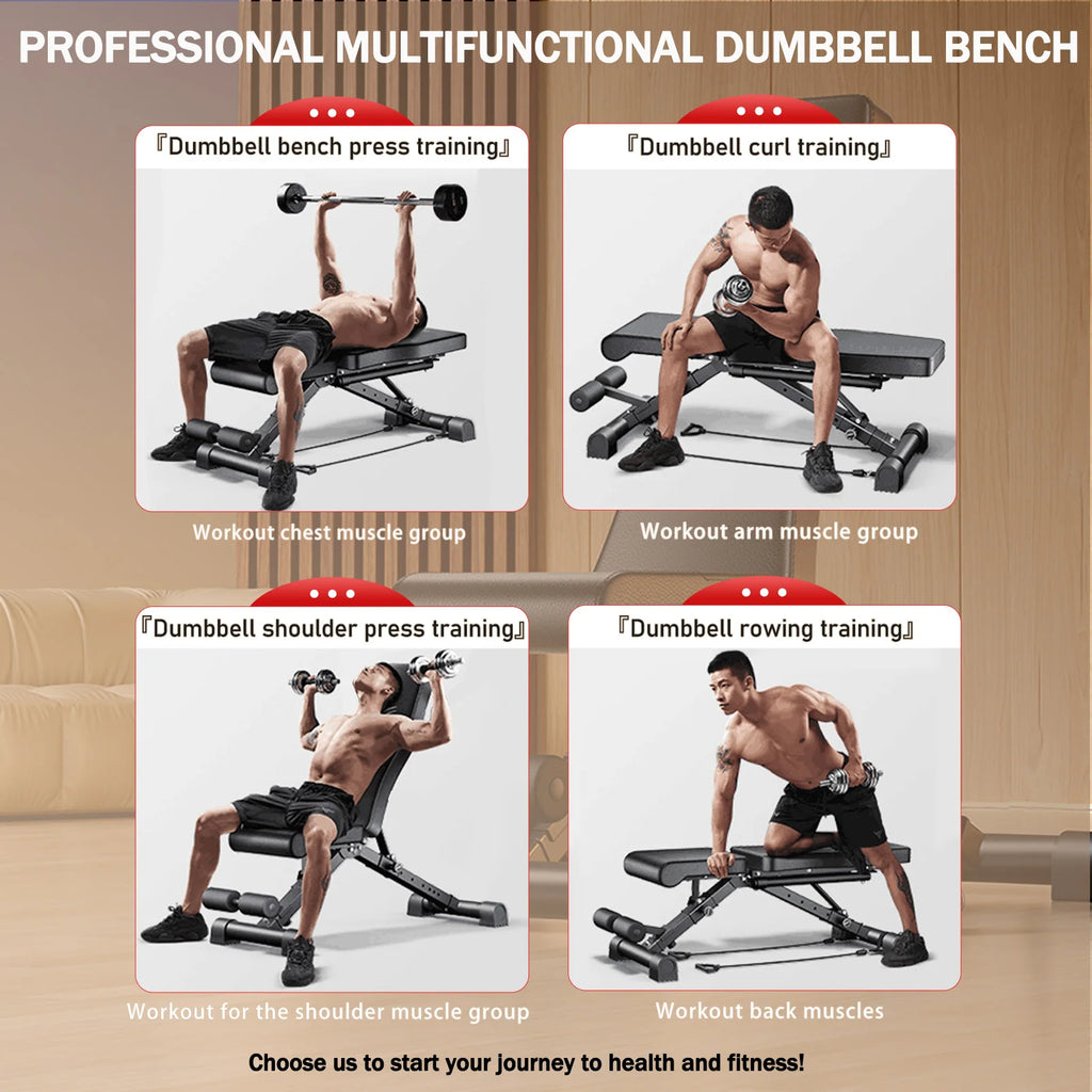 Weight Bench for Full Body Workout Multifunctional Strength Training Dumbbell Bench Press Adjustable Foldable 1000 lbs Capacity