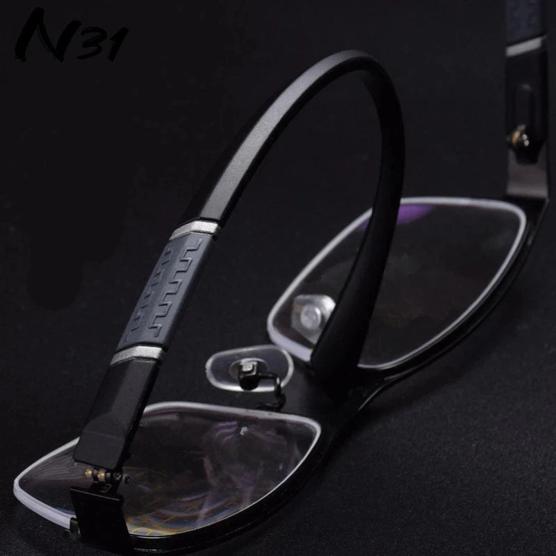 BEGREAT High Quality Anti-Blue Light Presbyopic Glasses Far Sight Flexible Metal Half-frame Glasses Business Reading Eyeglasses