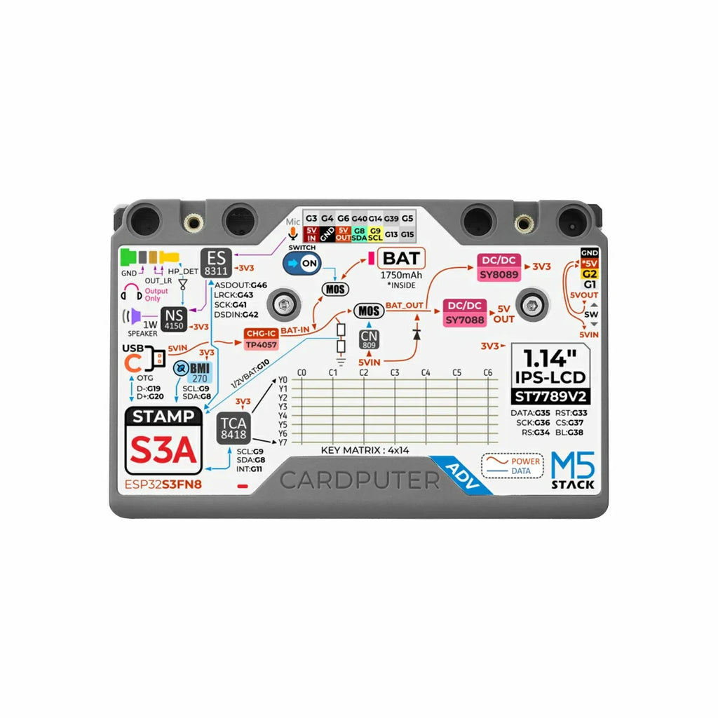 M5Stack Cardputer Adv Programmable Computer StampS3A IoT Controller 56Key Keyboard Card Microcontrolle Development Kit