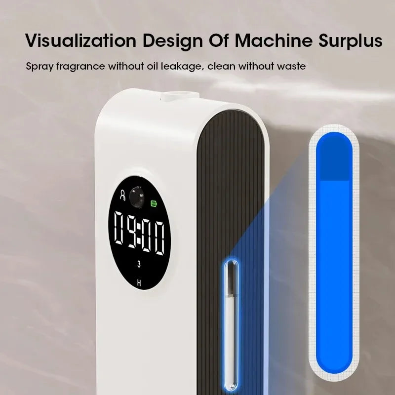 Automatic Sensor Aromatherapy Machine Wall Mounted USB Rechargeable Home Fragrance Deodorizer With Clock Function