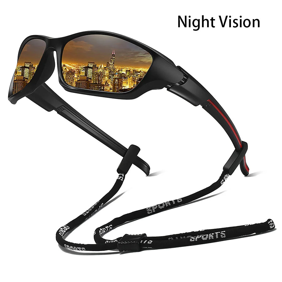 With Chain Fashion Men Women Running Mountaineering Fishing Sunglasses Driving Outdoor Sport Safety Protective Glasses