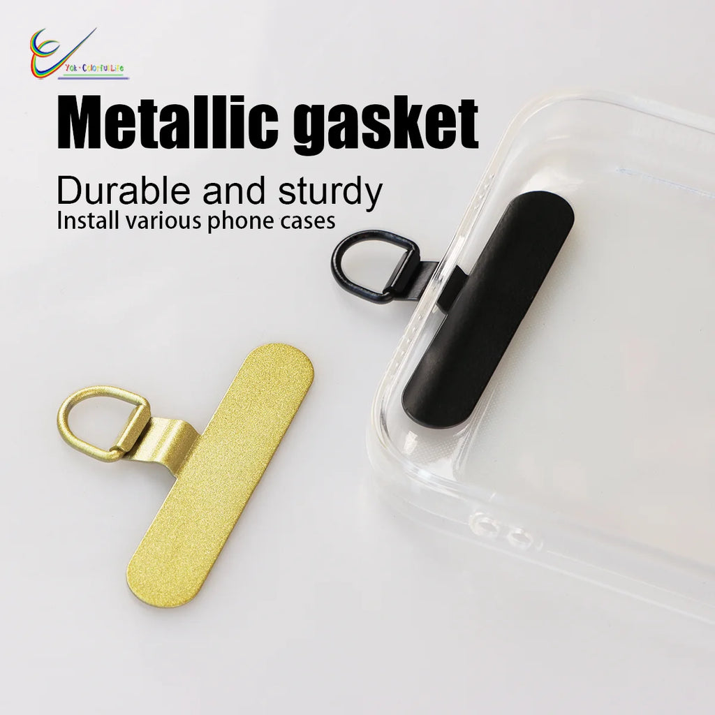 1PCS Universal Stainless Steel Phone Lanyard Patch Mobile Phone Case Connect Clips Rotatable Detachable Strap Tether Pad Gasket
