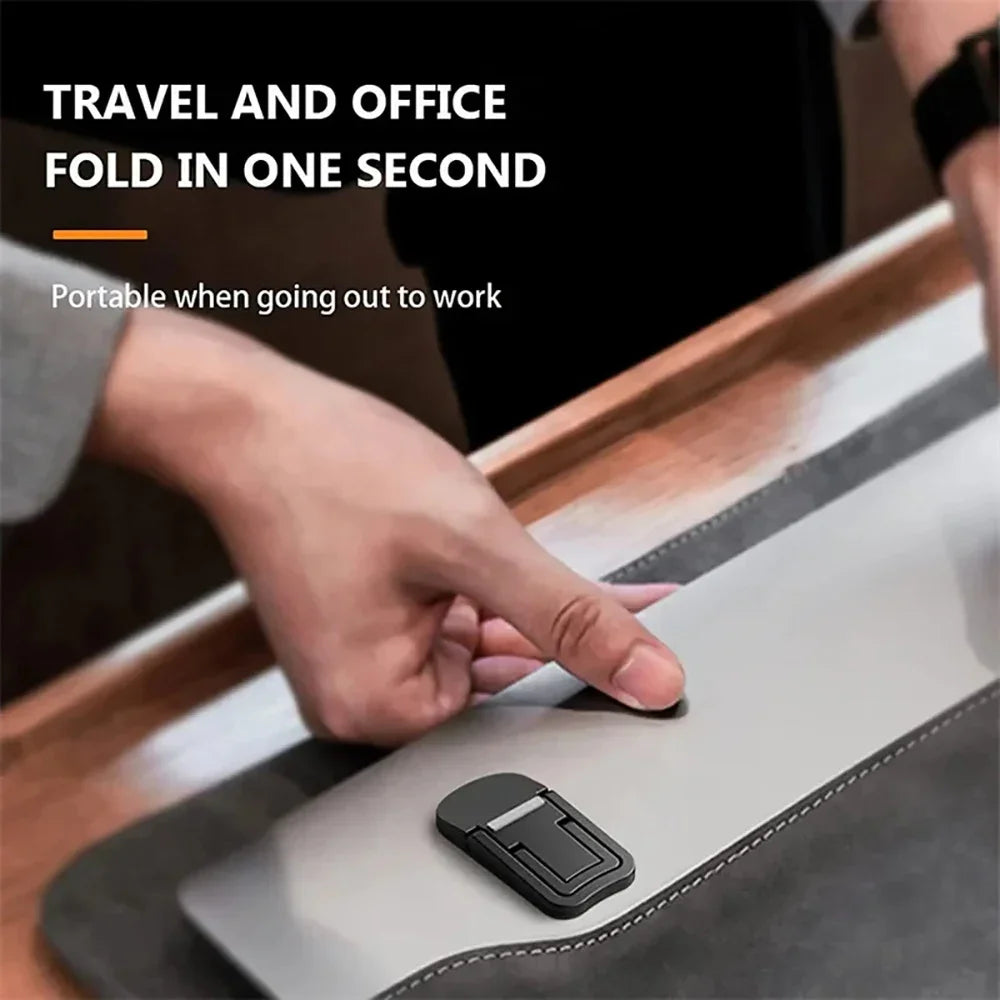2Pcs Mini Foldable Laptop Stand Self-Adhesive Portable Keyboard Riser with 2 Adjustable Angles for MacBook Notebook Cooling